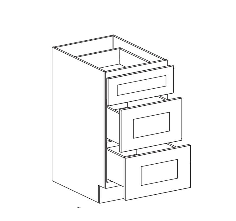 Framed - Three Drawers Base Cabinet - Kabinets.ca