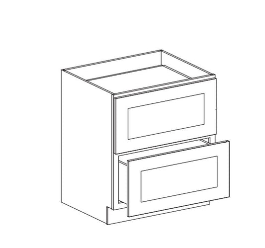 Framed - Two Drawers Base Cabinet - Kabinets.ca